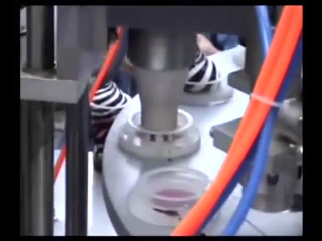 Semi Outomatiese Mini Rotary Ice Cream Cup Vul En Sealing Machine